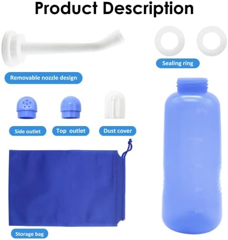 Upside down squeeze peri bottle showing dual nozzle spray for personal care.