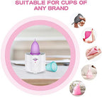 Medical grade silicone period cups in large and regular sizes for feminine hygiene
