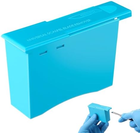Geiserailie scalpel blade remover box in blue for safe medical disposal