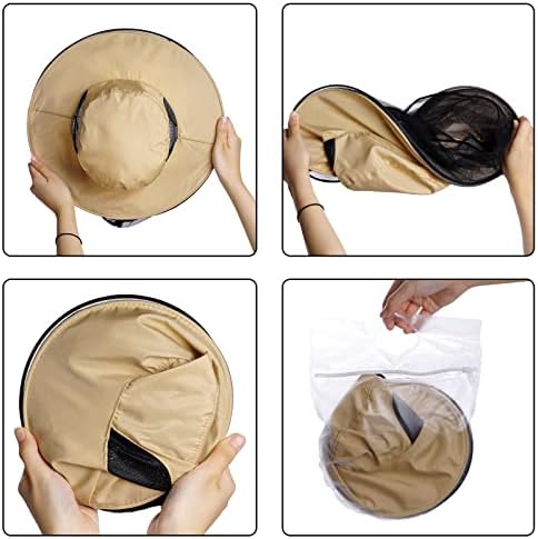 Person wearing Sucrain mosquito head net hat while gardening