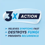 Lamisil fast acting athlete's foot treatment box demonstrating application steps.