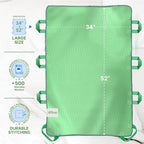 Caregiver using transfer pad handles for senior mobility