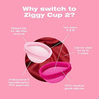 Side view of the reinforced leak-proof double rim on Ziggy Cup 2