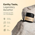 Essencraft Himalayan shilajit resin supplement fact label and purity test information.