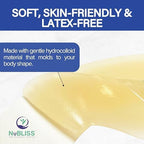Flexible and stretchable hydrocolloid medical adhesive strips conforming to body curves.