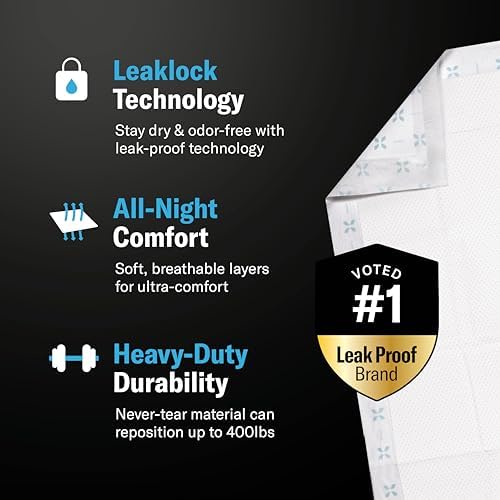 Curera 36 x 36 inches extra large heavy duty disposable bed pad for mattress protection
