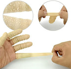 Medium size pink latex finger covers for dressing protection