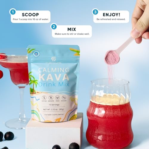 Fortilume calming non alcoholic relaxation drink mix powder pack side angle view