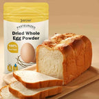 Rehydrated egg powder showing fresh liquid egg consistency for omelets.