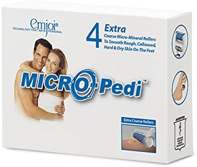 Close up of blue extra coarse micro mineral rollers for electric foot file