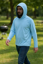 Aoximyouny outdoor mosquito jacket with mesh hood retracted