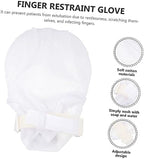 Adjustable Velcro wrist strap on medical hand restraints.