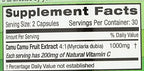 Emerald Labs additive free Camu Camu capsules vegan and gluten free labels