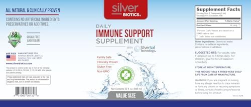 SilverBiotics patented multivalent Ag4O4 bio hacking immune building liquid supplement bottle side view
