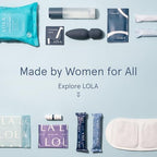 Authentic USA imported LOLA cleansing wipes packaging details.