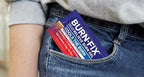Emergency first aid kit contents including BurnFix hydrogel packets for home safety.