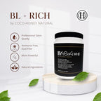 Premium imported charcoal hair bleach powder consistency instructions on back of tub