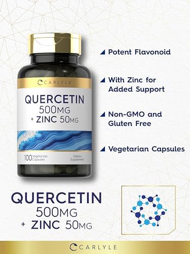 Authentic Carlyle Quercetin 500mg vegetarian capsules for respiratory health