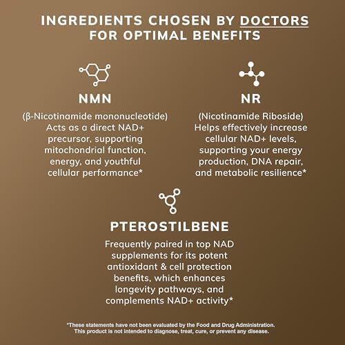 Nutrum NMN 500 milligram dietary supplement showing health benefits like focus and metabolism support.
