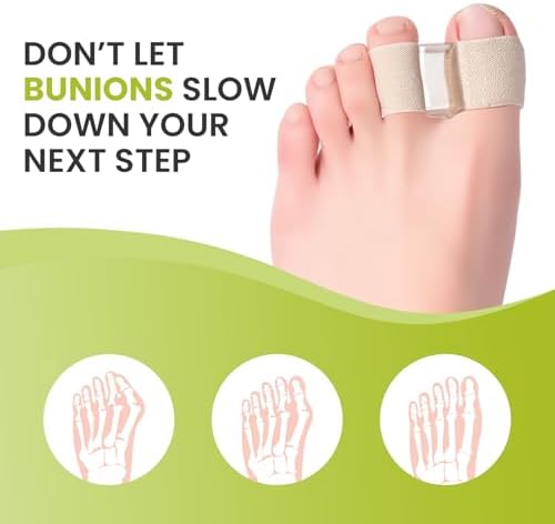 An eight pack arrangement of Bukihome fabric toe spacers straightener displayed on a clean background.