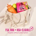 Side view of Playtex Sport 32 count box showing super absorbency rating