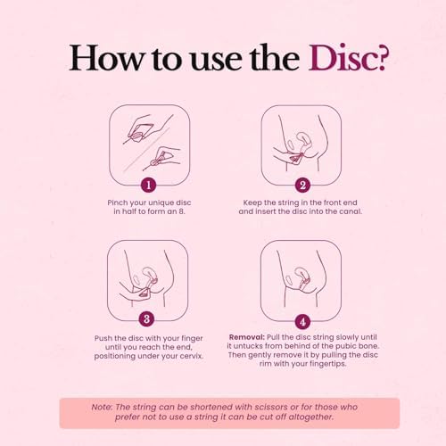 Lumma medium cervix menstrual disc squeezed into insertion shape
