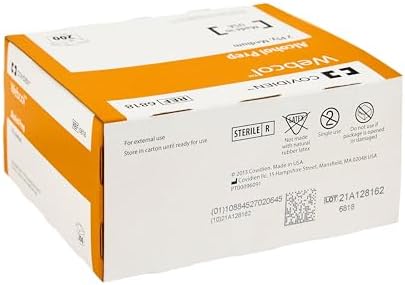Webcol 2-ply medium alcohol prep pads in 200 count carton