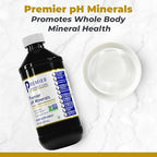 Premier Research Labs trace mineral drops liquid concentrate showing nutrition facts and ingredient list panel.