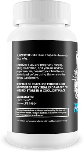 Fierce Focus advanced natural nootropic capsules for premium brain power.