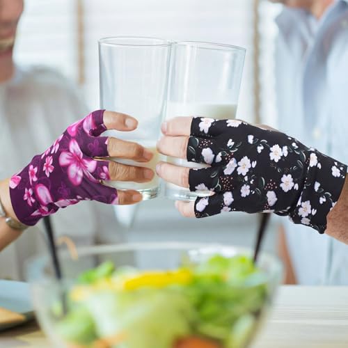Side view of fingerless gloves showing thumb placement and wrist coverage.