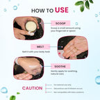 Application of Natruveda balm on skin demonstrating the non-greasy melting texture.