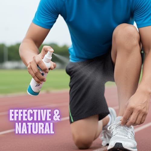 Water based shoe deodorizer spray for gym bags and athletic sneakers