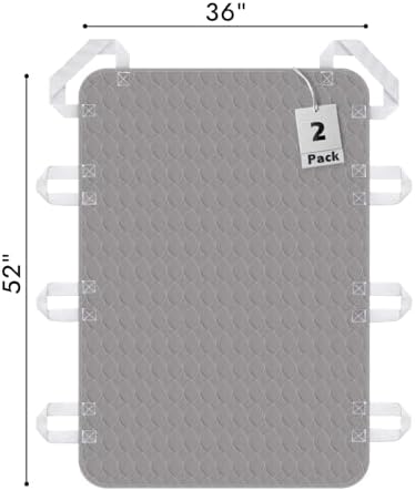 2 Pack Positioning Bed Pad with Handles, 8 Sturdy Handle Washable Bed Pads for Incontinence, Waterproof, Reusable Underpads for Elderly Hospital Home Care, Grey, 36”×52” - Image 4