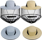 Sucrain bug hat with hidden mesh deployed for face protection