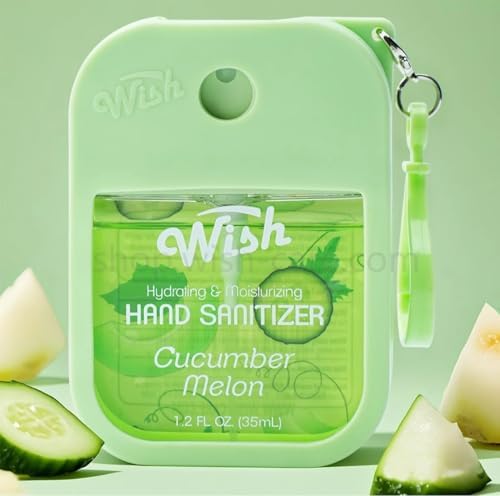 Wish Hand Sanitizer Spary Travel Size Spray 4-Piece 1.2 FL OZ (35ML) Each, Black Plum vanilla, Violet orchid sandalwood, Sweet Guava Fresh Coconut, Cucumber Melon, Hydrating and Moisturizing,(4 pack) - Image 7