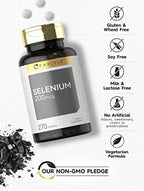 Side view of Carlyle Selenium antioxidant support bottle showing instructions