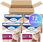 Tena Sensitive Care XL incontinence underwear packaging 72 count