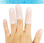 Cuttable gel toe protectors being adjusted for custom fit