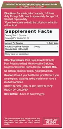 USA imported CATALO 500mg colostrum extract capsules for gut health and fatigue relief.
