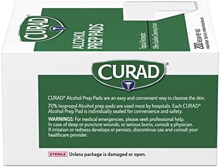 Comparison of Curad medium size prep pads showing thick 2-ply quilted texture.
