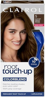 Clairol medium brown hair color kit components laid out
