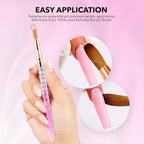 Professional nail technician using Kiara Sky Kolinsky acrylic brush