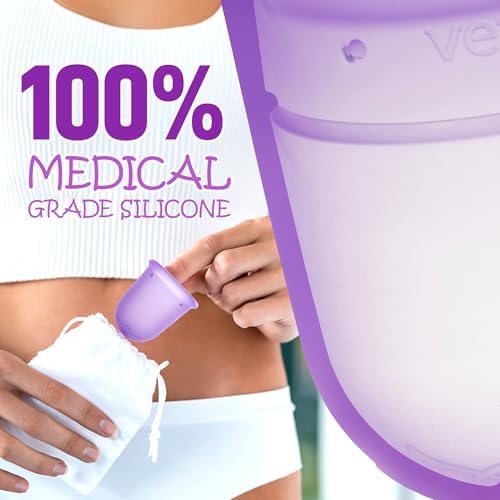Venus purple menstrual cup leak free 12 hour protection design