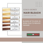 Charcoal infused dark hair bleaching powder with bond plex damage control formula