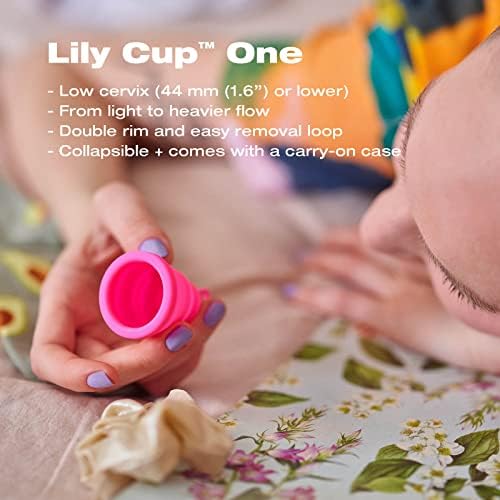 Comparison view of Intimina Lily Cup One fully expanded and collapsed for storage.
