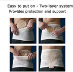 Pack of three Corsinel StomaSafe Classic garments in white packaging