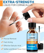 MQFORU liquid foot care solution bottle with the built-in brush applicator revealed