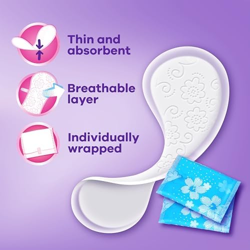 Always unscented regular absorbency thin liners individually wrapped packaging