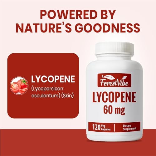 ForestVibe tomato extract powder capsules 4 month supply packaging details for antioxidant defense.