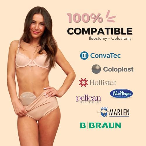 Side view of SIIL ileostomy underwear for women with pouch support